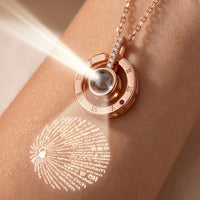NEBULIX LoveScript projection necklace detail